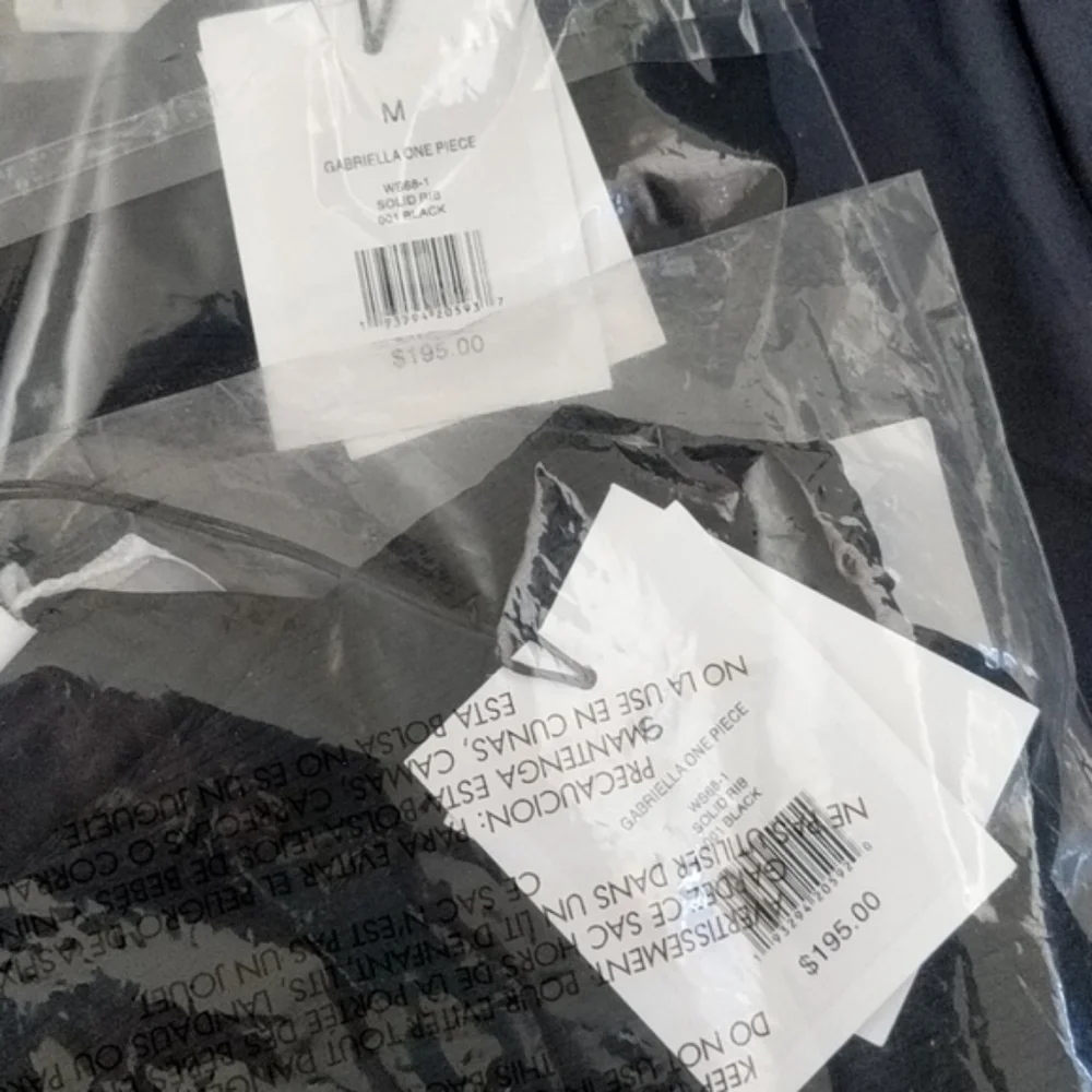 Onia Gabriella One Piece Black Ribbed Swimsuit - Picture 5 of 5